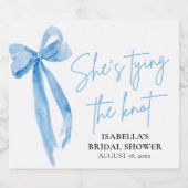Dusty Blue Bow Sie bindet das Brautparty des Knote Schaumweinetikett (Einzelnes Label)