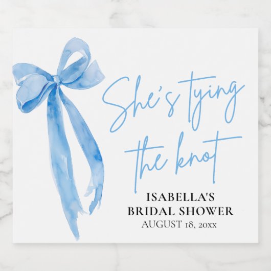 Dusty Blue Bow Sie bindet das Brautparty des Knote Schaumweinetikett (Einzelnes Label)