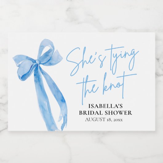 Dusty Blue Bow Sie bindet das Brautparty des Knote Schaumweinetikett (Einzelnes Label)