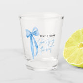 Dusty Blue Bow Sie bindet das Brautparty des Knote Schnapsglas (Vorderseite)