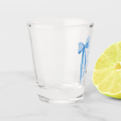 Dusty Blue Bow Sie bindet das Brautparty des Knote Schnapsglas (Links)