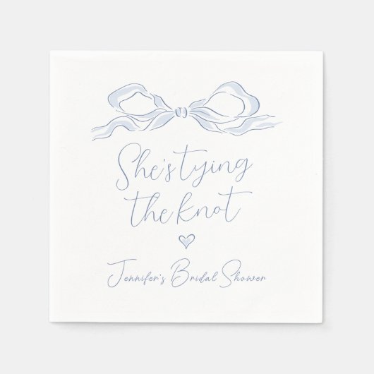 Dusty Blue Bow Sie bindet das Brautparty des Knote Serviette (Vorderseite)