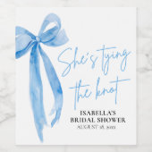 Dusty Blue Bow Sie bindet das Brautparty des Knote Weinetikett (Einzelnes Label)