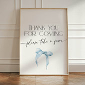 Dusty Blue Bow Vielen Dank für Ihr Kommen Pedestal Sockelschild