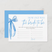 Dusty Blue Bow wie alt war die Braut, um Spiel zu  Einladung (Vorne/Hinten)