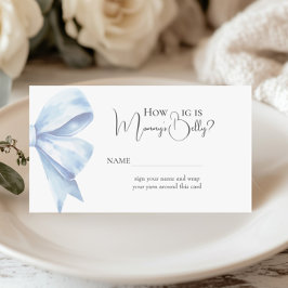 Dusty Blue Bow wie groß ist Mommy Bly Baby Dusche Begleitkarte