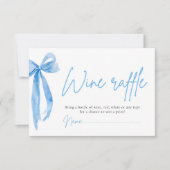 Dusty Blue Bow Wine Raffle Ticket Brautparty Einladung (Vorderseite)