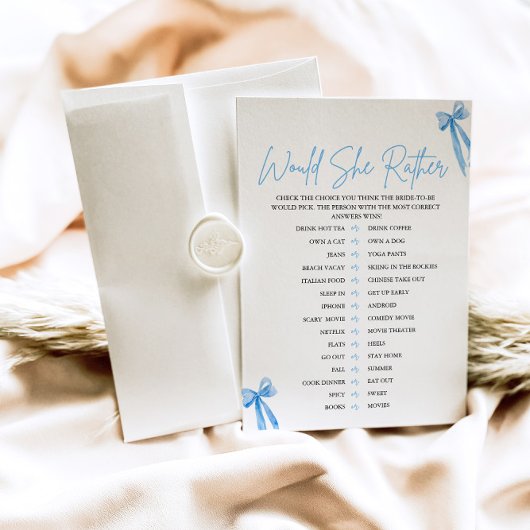 Dusty Blue Bow würde eher Brautparty spielen Einladung