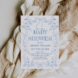 Dusty Blue Boy Baby Shower Einladung