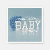 Dusty Blue Boy Balloon Arch Baby Dusche Party Serviette (Vorderseite)