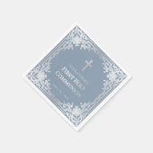 Dusty Blue Boy Erste Kommunion Elegant Vintag Serviette (Ecke)