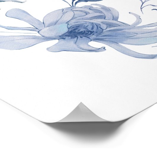 Dusty-Blue-Brautparty-Begrüßungsschild Poster (Ecke)