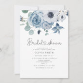 Dusty Blue Brautparty Einladung (Vorderseite)