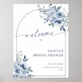 Dusty Blue Brautparty Floral Arch Poster (Vorne)