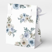 Dusty Blue Brautparty Floral Elegantes Skript Geschenkschachtel (Rückseite)