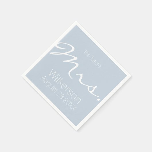 Dusty Blue Brautparty Future Mrs. Serviette (Ecke)