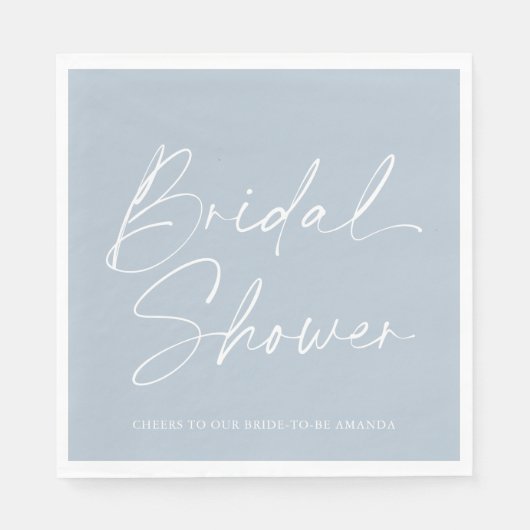 Dusty Blue Brautparty Napkin Serviette (Vorderseite)