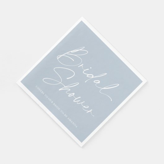 Dusty Blue Brautparty Napkin Serviette (Ecke)