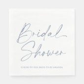 Dusty Blue Brautparty Napkin Serviette (Vorderseite)