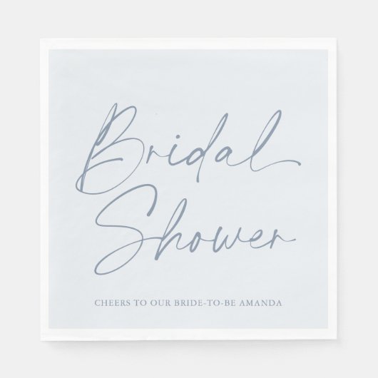 Dusty Blue Brautparty Napkin Serviette (Vorderseite)