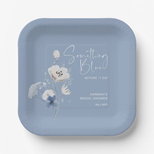 Dusty Blue Brautparty Pappteller (Vorderseite)