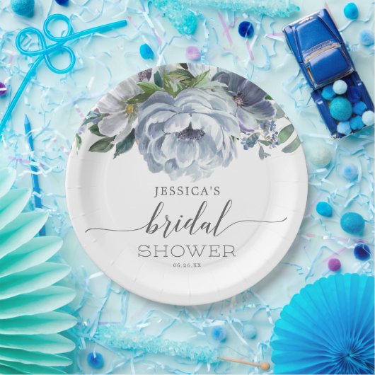 Dusty Blue Brautparty Pappteller (Party)