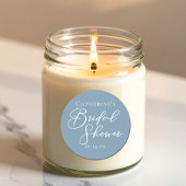 Dusty Blue Brautparty Personalisiert White Script Runder Aufkleber