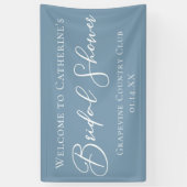 Dusty Blue Brautparty Personalisierter Empfang Banner (Vertikal)