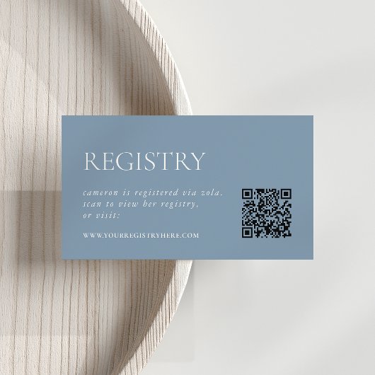 Dusty Blue | Brautparty Registry QR Begleitkarte
