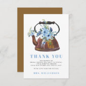 Dusty Blue Brautparty Tee Party Vielen Dank Dankeskarte (Vorne/Hinten)