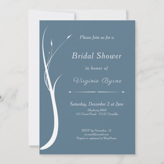 Dusty Blue Bridal Dusche Einladung (Vorderseite)