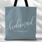 Dusty Blue Bridesmaid Modernes Skript Tasche