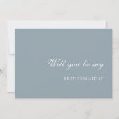 Dusty Blue  Bridesmaid Proposal Card Einladung (Vorderseite)