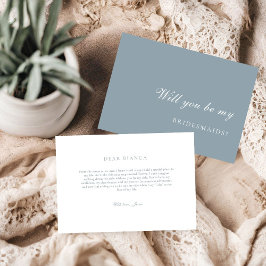 Dusty Blue  Bridesmaid Proposal Card Einladung