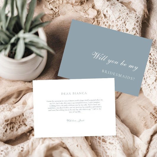 Dusty Blue  Bridesmaid Proposal Card Einladung
