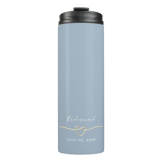Dusty Blue Bridesmaid Wedding Thermosbecher (Vorderseite)