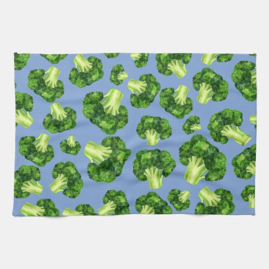 Dusty Blue & Broccoli Geschirrtuch (Horizontal)