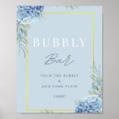 Dusty Blue Bubbly Bar Bridal Baby Duschzeichen Poster (Vorne)
