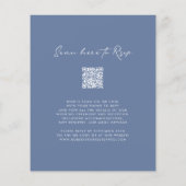 Dusty Blue Budget QR Code Monogram Wedite Einladun (Rückseite)
