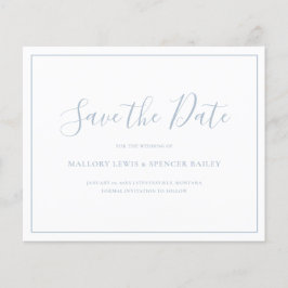 Dusty Blue Budget Wedding Save the Date