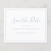 Dusty Blue Budget Wedding Save the Date Flyer (Vorne)
