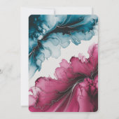 Dusty Blue Burgundy Alkohol Brunch und Bubbly Einladung (Rückseite)