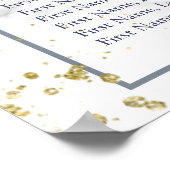 Dusty Blue Burgundy Blumenmarmor Hochzeitssitze Poster (Ecke)