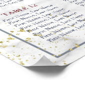 Dusty Blue Burgundy Blumenmarmor Hochzeitssitze Poster (Ecke)