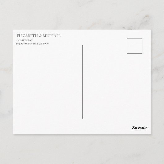 Dusty Blue Burgundy Blush Bloral Delay Datum Postkarte (Rückseite)