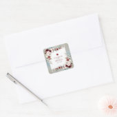 Dusty Blue Burgundy Blush Floral Wedding Sticker (Umschlag)
