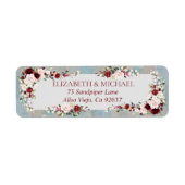 Dusty Blue Burgundy Blush Rücksendeadresse (Vorne)