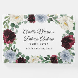 Dusty Blue Burgundy Cranberry Ivory Hochzeit im He Gästebuch