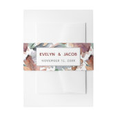 Dusty Blue Burgundy Fall Mushroom Wedding Einladungsbanderole (Vorderseite Beispiel)