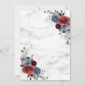 Dusty Blue Burgundy Geometric Shower by Mail Einladung (Rückseite)